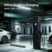 Neue WAIZIDA IP65 44kW 3-Phasen Bodenmontierte Kommerzielle AC EV-Ladestation Typ 1 CCS2 Doppel-Ladepistolen Outdoor Smart-Ladesäule