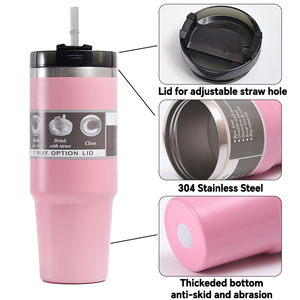 Wholesale New Design 20 oz 30 oz Double Wall Stainless Steel Vacuum Insulated <b>Coffee</b> Tumbler Cups With Straw in Bulk - Product Image 2