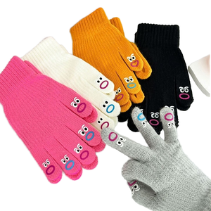 ถุงมือผ้าแจ็คการ์ดปากมอนสเตอร์สำหรับผู้หญิงใส่เล่นอินเทอร์เน็ตสุดสร้างสรรค์น่ารักใส่ได้ทุกวันสำหรับฤดูใบไม้ร่วงและฤดูหนาว - Product Image 1