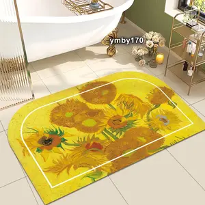 Modern Design Home Textiles Shower Mat bathroom rug Diatomite Super Absorbent Quick Dry Abstract Pattern Non-slip Bath Carpet