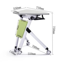 Table de conférence modulaire pliable réglable confortable écologique moderne avec roulettes multifonctionnelle pour l'école