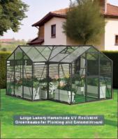 Grande serre de luxe moderne exquise résistante aux UV enduite de poudre pour un assemblage facile pour la plantation de jardin et le divertissement