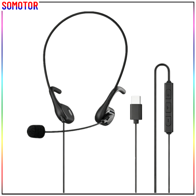 2026 Ultra Light New Phone USB-C Earphones Headphone with Microphone for Gaming Wired Earphones and Computers