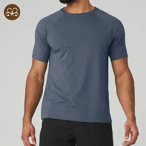 T-shirt à col rond et manches courtes pour homme, 100% coton, personnalisé, pour fitness, Gym, sport, surdimensionné