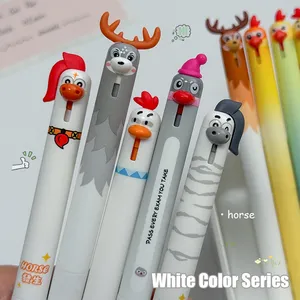 Cute Animal Gel <b>Pens</b> 0.5mm Fun Pet Quick-Dry <b>Pens</b> Penguin Horse Deer Chicken Parrot Style for Study & Office Use - Product Image 3