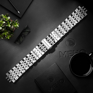 สายนาฬิกาโลหะโทนสีเงิน สายรัดข้อมือแบบถักสำหรับใส่ลำลองในธุรกิจ - Product Image 1