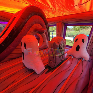 Giant outdoor party jumpers halloween pumpkins <b>inflatable</b> outdoor bouncy castle slide moonwalk bounce house - Product Image 5