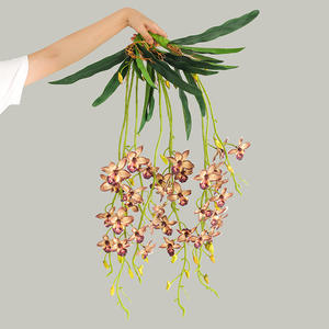 Vigne d'orchidée YOPIN-3744 Real Touch avec des fleurs suspendues artificielles de <span class=keywords><strong>Cymbidium</strong></span> de feuilles Phalaenopsis - Product Image 5