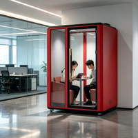 Cabine Acoustique Portable Moderne pour Réunions 2 Places avec Panneaux Acoustiques en Acier – Pods de Bureau Silencieux