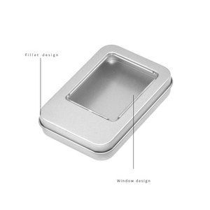 88x60x16mm kim loại hình chữ nhật rỗng tins mini xách tay hộp thiếc lưu trữ nhỏ Kit & nhà tổ chức với nắp đậy Craft <span class=keywords><strong>tin</strong></span> container - Product Image 2