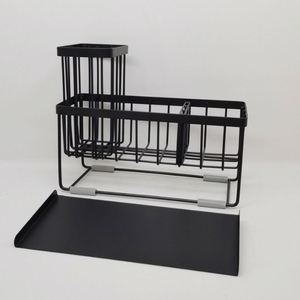 Bathroom <b>Kitchen</b> Accessories Storage Makeup Sink Caddy Soap Dispenser <b>Sponge</b> Caddy <b>Holder</b> Organizer With Removable Drain Tray - Product Image 4