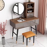 Coiffeuse moderne Meubles de chambre Commode Bureaux Maquillage Pieds en métal Coiffeuse avec miroir et tiroir