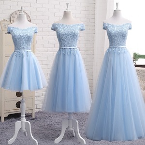 Vestido de Novia Nuevo Azul Princesa con Cuentas Elegantes en Color Azul Claro SWS233, Vestido para Fiesta, Escenario, Estudio Fotográfico - Product Image 1