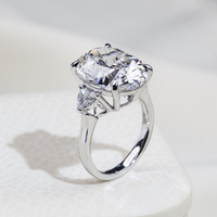 Messi Gems MSR-1874 Luxuriöser 18k Gold Großer Karat Ring Schmuck 10,5ct F VS1 Ovaler Labor-Gezüchteter Diamantring