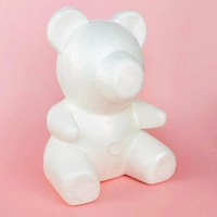 Cadeaux de mariage artisanaux, tête de fleur artificielle, ornement de Noël, polystyrène, mousse de polystyrène, ours en mousse blanc, boule en forme de cœur