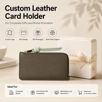 Dompet Kartu Premium Kulit PU Penutup Magnetik dengan Tali Tarik Kantong Koin Kompak Hadiah Bisnis Korporat REACH