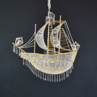 Lustre en cristal pour salon, lampe suspendue en cristal, lustre bateau en cristal