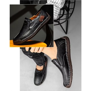 Luxury Handmade Leather Casual Men's Comfortable Anti-Slip Breathable Sneakers <b>Driving</b> <b>Shoes</b> All Season - Product Image 6