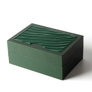 Estuche de Lujo para Relojes, Caja de Almacenamiento de Relojes Verde de Alta Calidad, Elegante Caja de Cuero para Relojes para Hombre - Product Image 4