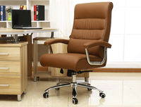 Chaise de bureau exécutive ML moderne pour la maison, inclinable manuellement, pivotante, réglable en hauteur, base en acier inoxydable, dossier croisé, modèle Boss