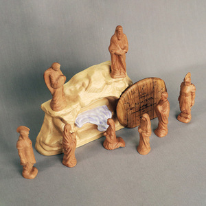 Décoration chrétienne Pafu : Scène de la Résurrection de Pâques, Tombe vide en bois - Product Image 2
