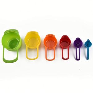 Juego de 6 Tazas y Cucharas Medidoras de Plástico para Cocina, Juego de Cucharas Medidoras Coloridas para Hornear - Product Image 4