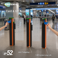 Tourniquet rapide à accès par carte et code QR, anti-collision, 12 millions de cycles, moteur fluide sans balais, IP52, 1,5 mm, portique unidirectionnel pour station de transit