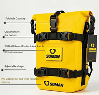 Sac de protection pour moto, 6 compartiments extensibles, étanche IPX6, sac de rangement pour moto en PVC 500D, noir/jaune/fibre de carbone