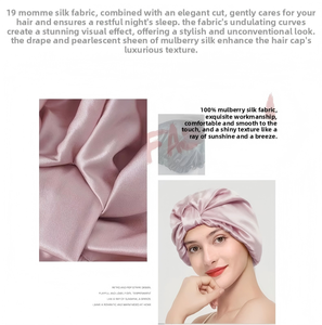 <span class=keywords><strong>Bonnet</strong></span> <span class=keywords><strong>de</strong></span> nuit et turban en soie <span class=keywords><strong>de</strong></span> mûrier pure torsadée – Mieux que le satin, anti-frisottis, pour usage quotidien toutes saisons - Product Image 2