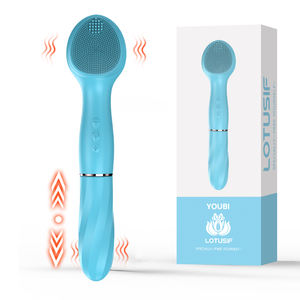 Fournisseur vendu à chaud appareil nettoyant pour le visage jouet sexuel vibrateur de poussée femmes brosse de beauté 12 vitesses Vibration point G Clitoris - Product Image 1