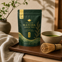Sachet Doypack Personnalisé Imprimé et Laminé Qualité Alimentaire avec Fermeture Zip en Aluminium, Estampage Or, pour Aliments pour Animaux, Chewing-gum, Thé Vert Matcha – Emballage Personnalisé
