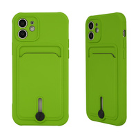 Casing Ponsel Tas Kartu TPU Tebal 2.0Mm, Casing Pelindung Ponsel Mini TPU Tebal untuk Iphone 13 12 11 Pro Max