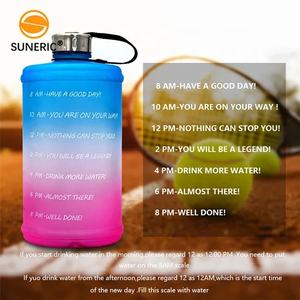 Bouteille d'eau de sport Fitness, étanche, à large ouverture, en PETG, pour la salle de sport, avec marqueur de temps, motivante, d'une capacité d'un gallon - Product Image 4