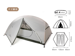 Carpa de Camping Ligera de Gel de Sílice 15D, Resistente a Tormentas, para Exteriores, para Dos Personas - Product Image 6