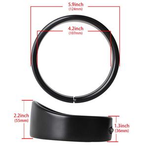 <span class=keywords><strong>4.5</strong></span> "Sương Mù Ánh sáng TRIM Ring Visor 4 1/2" dẫn đi qua đèn Matte đen trang trí Nhẫn xe máy phụ trợ đèn Visor cho <span class=keywords><strong>Harley</strong></span> - Product Image 3