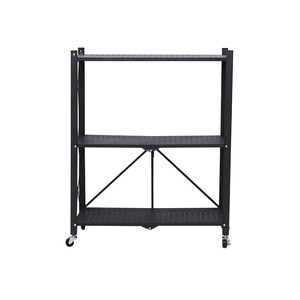 Étagère en métal pliante <span class=keywords><strong>large</strong></span> avec roulettes Support de rangement de cuisine Étagères de rangement pliantes - Product Image 2