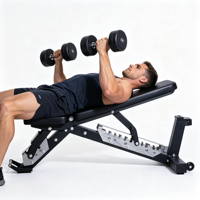Banc de musculation commercial multi-positions réglable pour haltères et press de poitrine