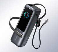Anker A1695 Chargeur rapide magnétique 2-en-1 165W avec double câble, batterie externe 25000mAh, sortie Type C et câble