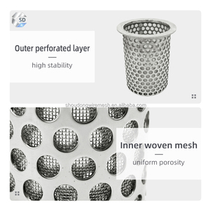 Oem 304 316 thép không gỉ đục lỗ kim loại dây lưới lọc giỏ colander cho xử lý nước thải lọc - Product Image 5