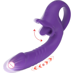 Vibrateur rétractable à 10 vitesses avec télécommande, rechargeable par USB, étanche, pour stimulation du point G et du clitoris - Product Image 1