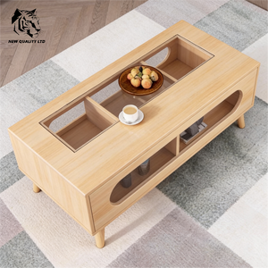 factory made cheap price customized in stock ready to ship coffee table modern design living room furniture <b>wood</b> cafe table - Product Image 3