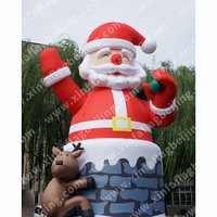 Décorations de Noël sur mesure du fabricant, ornements lumineux d'extérieur, grand Père Noël gonflable en PVC Oxford, imperméable et résistant au soleil