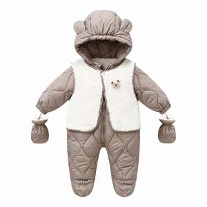 High Quality Casual Winter Newborn Jumpsuit Baby Outwear Snowsuit Kids Warm Hooded <b>Coat</b> Children's Thick Down Jacket - Product Image 6