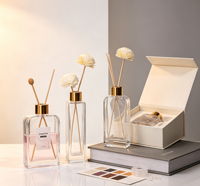 Vente en gros de flacons diffuseurs de parfum en verre de 200 ml pour hôtel et maison, flacon d'huile essentielle pour aromathérapie, flacon en verre avec boîte