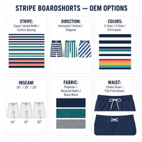 Shorts de bain classiques à rayures pour hommes, bandes de couleur vives, combinaison personnalisée, protection UPF 50+, vente en gros