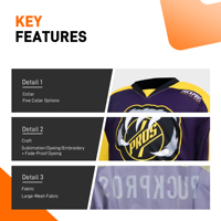 Jersey Hoki Es Pria PUCKPROS Grosir, Hitam, Bahan Polyester Rajut, Bernapas, Ramah Lingkungan, Cepat Kering, Pakaian Latihan, Layanan OEM