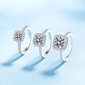 Bagues de fiançailles pour femmes, meilleures bagues de promesse, alliances en argent sterling 925, bague en moissanite 2 carats pour femmes - Product Image 4