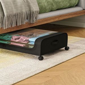 Organiseur de vêtements et chaussures en tissu de haute qualité, conteneurs sous lit, tiroirs roulants, rangement sous lit avec roulettes - Product Image 2