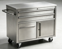 Promotion : Armoire à outils 4 tiroirs en acier inoxydable 430 de 36 pouces, anti-humidité, avec serrure à code antivol, texture métallique, pour garage