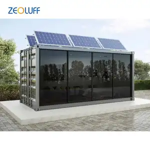 Verschillende Ontwerp Vriezer 40 Ft Met Panelen Zwembadhuis Geprefabriceerde Scheepvaart Krachtcentrale Zonnepaneel Container